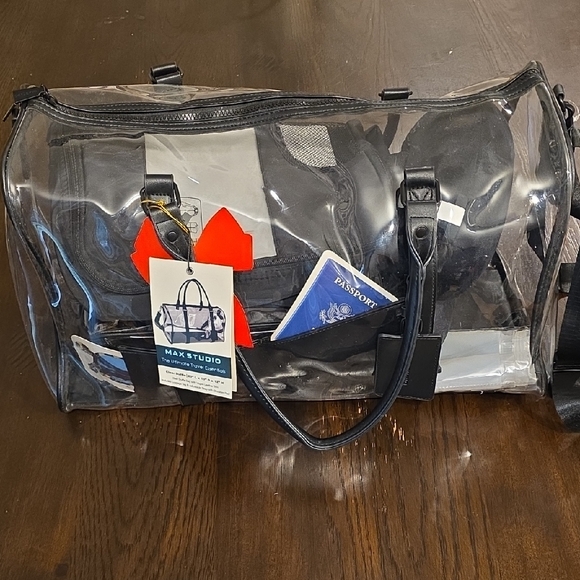 Max Studio Other - Max Studio Black Transparent Duffel Bag